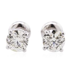 14KT White Gold 1.19ctw Diamond Solitaire Earrings