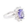 Image 2 : 14KT White Gold 3.80ct Tanzanite and Diamond Ring