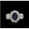 Image 3 : 14KT White Gold 2.70ct Sapphire and Diamond Ring