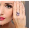 Image 2 : 14KT White Gold 8.52ct Pink Tourmaline and Diamond Ring