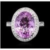 Image 3 : 14KT White Gold 8.52ct Pink Tourmaline and Diamond Ring