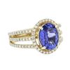 Image 4 : 14KT Yellow Gold 3.12ct Tanzanite and Diamond Ring