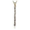 Image 1 : 14KT Yellow Gold 0.30ctw Baguette Diamond Pendant With Chain