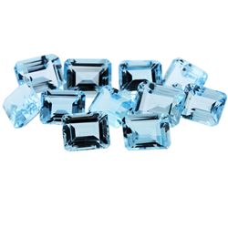 50.31cts Emerald Cut Natural Blue Topaz Parcel