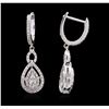 Image 4 : 14KT White Gold 0.75ctw Diamond Earrings