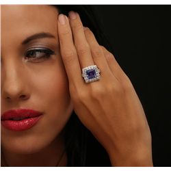 14KT White Gold 4.23ct Tanzanite and Diamond Ring