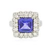 Image 3 : 14KT White Gold 4.23ct Tanzanite and Diamond Ring