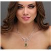 Image 1 : 18KT White Gold 8.21ct Peridot and Diamond Necklace