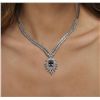 Image 2 : 14KT White Gold 4.08ct Tanzanite and Diamond Necklace