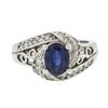 Image 3 : 14KT White Gold 1.51ct Sapphire and Diamond Ring