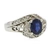 Image 4 : 14KT White Gold 1.51ct Sapphire and Diamond Ring