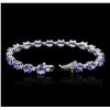 Image 7 : 14KT White Gold 15.96ctw Tanzanite and Diamond Bracelet