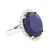 Image 4 : 14KT Two-Tone Gold 13.11ct Sapphire and Diamond Ring