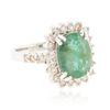 Image 4 : 14KT White Gold 3.96ct Emerald and Diamond Ring