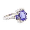 Image 4 : 14KT White Gold 3.94ctw Tanzanite and Diamond Ring