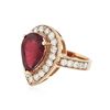 Image 4 : 14KT Rose Gold 5.01ct Ruby and Diamond Ring