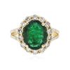 Image 3 : 14KT Yellow Gold 3.49ct Emerald and Diamond Ring