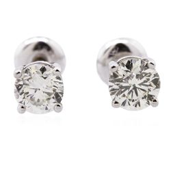 14KT White Gold 1.00ctw Diamond Solitaire Earrings