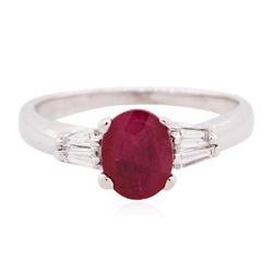 14KT White Gold 1.32ct Ruby and Diamond Ring