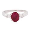 Image 1 : 14KT White Gold 1.32ct Ruby and Diamond Ring