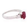 Image 2 : 14KT White Gold 1.32ct Ruby and Diamond Ring