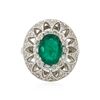 Image 3 : 14KT White Gold 2.21ct Emerald and Diamond Ring