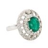 Image 4 : 14KT White Gold 2.21ct Emerald and Diamond Ring