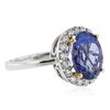 Image 4 : 14KT Two-Tone Gold 3.90ct Tanzanite and Diamond Ring