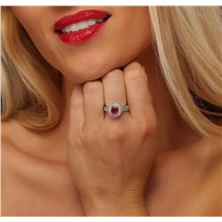 14KT White Gold 1.83ct Ruby and Diamond Ring