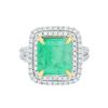 Image 3 : 14KT Two-Tone Gold 5.80ct Emerald and Diamond Ring
