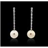 Image 3 : 18KT White Gold Pearl and Diamond Earrings