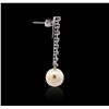 Image 4 : 18KT White Gold Pearl and Diamond Earrings