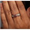 Image 5 : 18KT White Gold 0.25ctw Ruby and Diamond Ring
