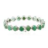 Image 4 : 14KT White Gold 20.90ctw Emerald and Diamond Bracelet