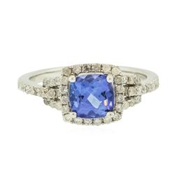 14KT White Gold 1.28ct Tanzanite and Diamond Ring