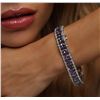 Image 6 : 14KT White Gold 19.75ctw Tanzanite and Diamond Bracelet