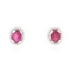 Image 3 : 14KT White Gold 3.54ctw Ruby and Diamond Earrings