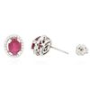 Image 4 : 14KT White Gold 3.54ctw Ruby and Diamond Earrings