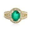 Image 3 : 14KT Yellow Gold 2.05ct Emerald and Diamond Ring