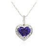Image 4 : 18KT White Gold 4.80ct Tanzanite and Diamond Pendant With Chain