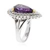 Image 6 : 14KT White and Yellow Gold 5.15ct Amethyst and Diamond Ring
