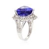 Image 6 : 18KT White Gold GIA Certified 15.23ct Tanzanite and Diamond Ring