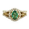 Image 3 : 14KT Yellow Gold 0.62ct Emerald and Diamond Ring
