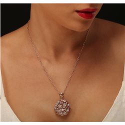 14KT Rose Gold 2.09ctw Diamond Pendant With Chain