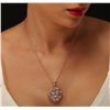 Image 1 : 14KT Rose Gold 2.09ctw Diamond Pendant With Chain