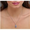 Image 1 : 14KT White Gold 3.53ct Tanzanite and Diamond Pendant With Chain