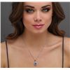 Image 2 : 14KT White Gold 3.53ct Tanzanite and Diamond Pendant With Chain