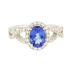 14KT White Gold 1.31ct Tanzanite and Diamond Ring