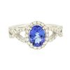 Image 1 : 14KT White Gold 1.31ct Tanzanite and Diamond Ring