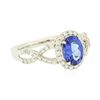 Image 2 : 14KT White Gold 1.31ct Tanzanite and Diamond Ring